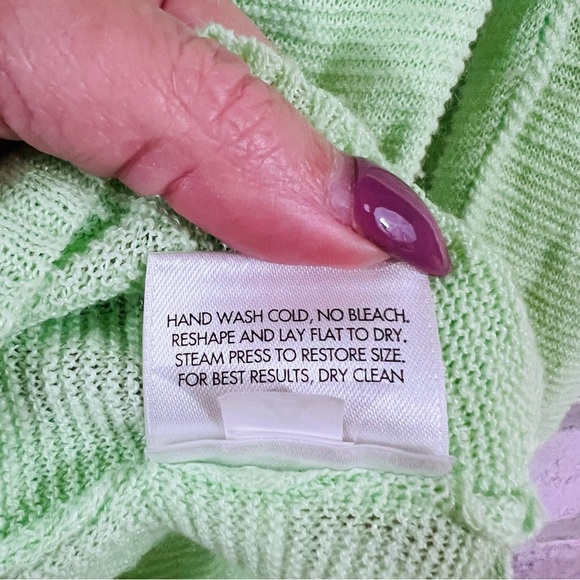 Eileen Fisher Linen Blend Light Mint Green Long Sleeve Sweater Size XS - Picture 7 of 8